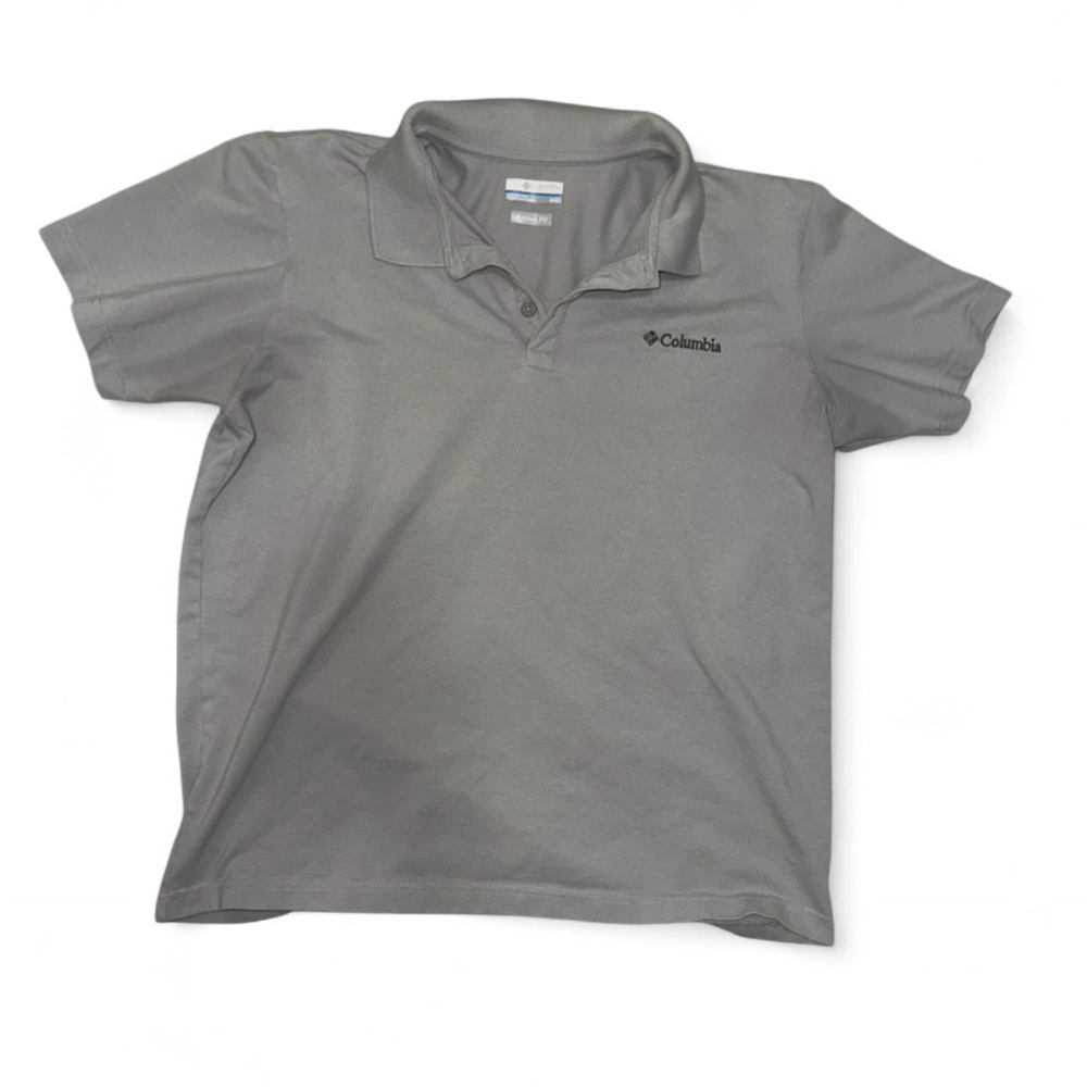 Columbia Active Fit Men’s‎ Medium Gray Polo Shirt Golf Sports
